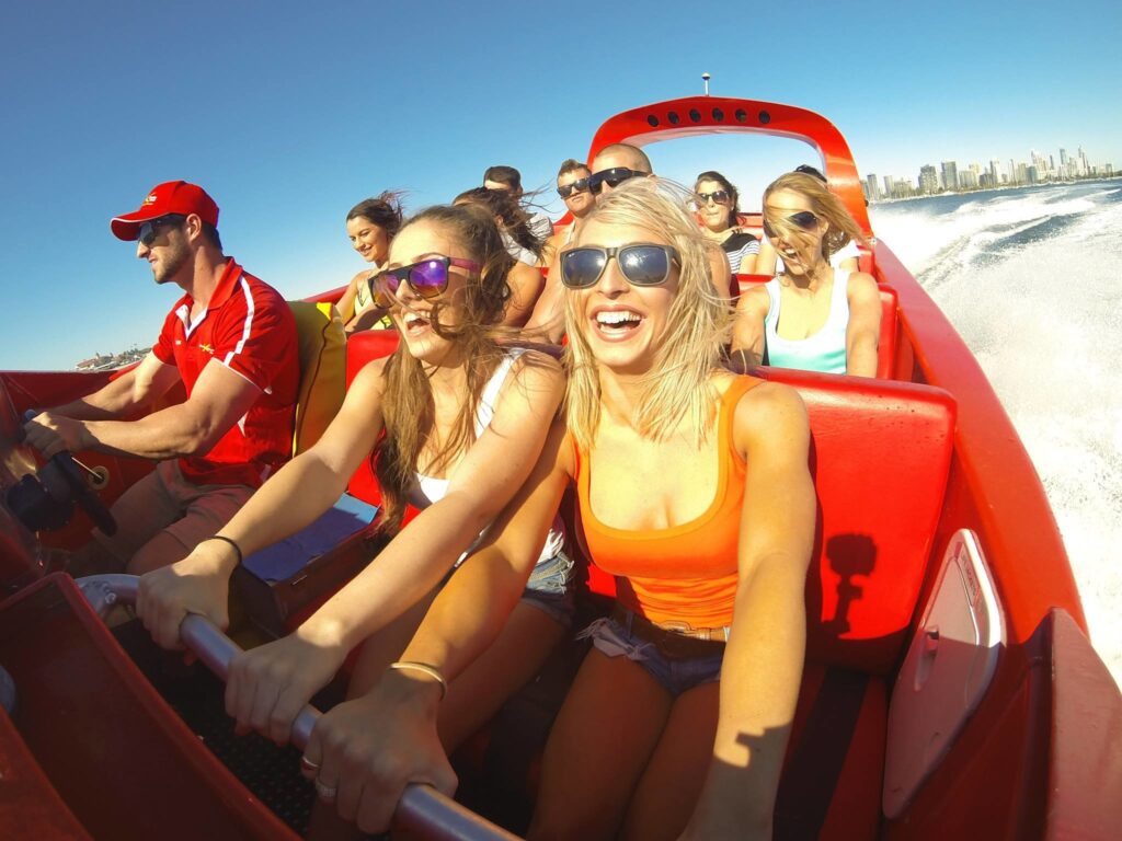 People in jet boat
