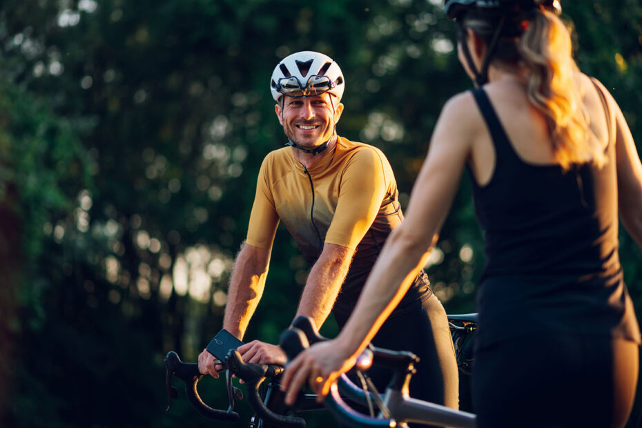 Cyclists taking a break