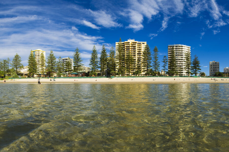 View of Coolangatta from out in the water