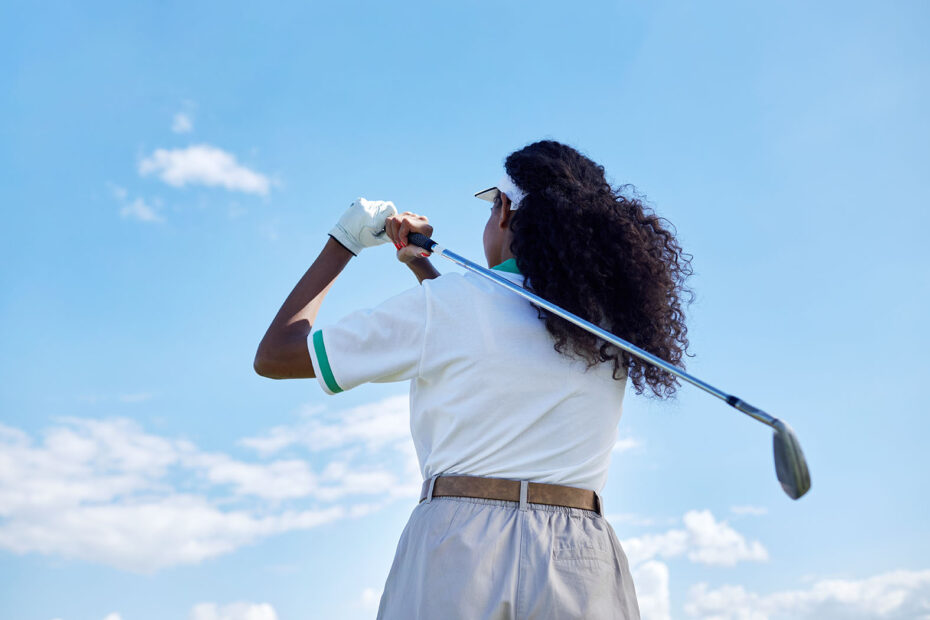 Golfer at driving range