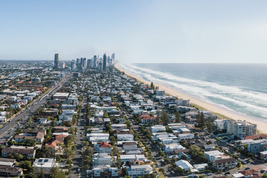 Aerial view of Mermaid Beach looking north