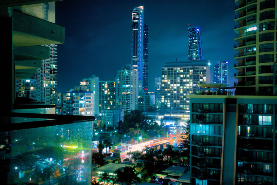 View of the city lights